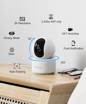 IP-КАМЕРА GALAYOU 2K WLAN С АВТОМОБИЛЬНЫМ СЛЕЖЕНИЕМ И ДВУХСТОРОННЫМ АУДИО