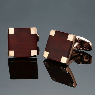 Запонки с узором BROWN SQUARE