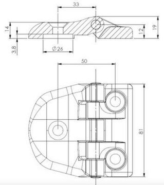 петля пластиковая на кабину трактора, окна 81х103