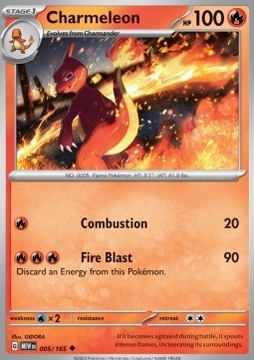 Karta Pokemon Charmeleon (MEW 005) 5/165