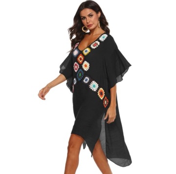 ПЛЯЖНАЯ ТУНИКА, ВОЗДУШНАЯ, СВОБОДНАЯ, КЕПКА БОХО ПАРЕО