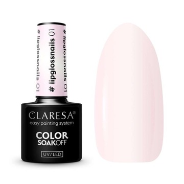Claresa Lakier hybrydowy Lipglossnails 01 SoakOff UV/LED 5g