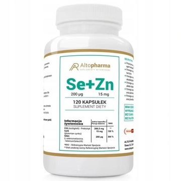 Selen 200µg +Cynk 15mg+ Prebiotyk WEGE 120szt ALTO