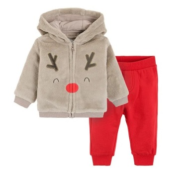COOL CLUB Dres świąteczny bluza rozpinana i spodnie Renifer r. 80
