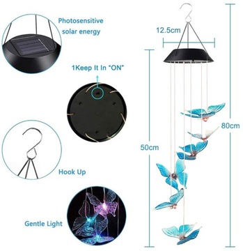 LAMPKI SOLARNE LED - MOTYLKI