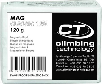 Climbing Technology 120g Magnezja, kreda na siłownie, duża kostka, biała