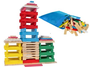 KLOCKI DREWNIANE KONSTRUKCYJNE MIASTO 150 KLOCKÓW