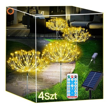 4Szt LAMPKI OGRODOWE SOLARNE DMUCHAWIEC DRZEWKO FAJERWERKI OZDOBA 480 LED