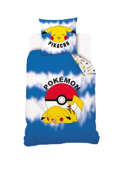 POKEMON PIKACHU komplet pościeli z bawełny 140x200 poszewka 70x90