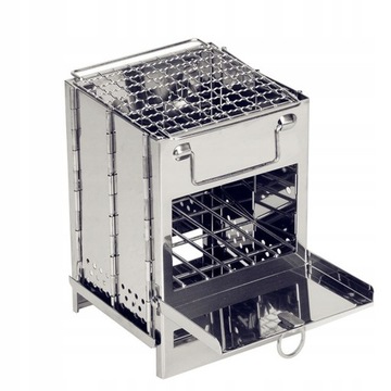 PIEC KEMPINGOWA PIEC OPALANY DREWNEM MINI GRILL