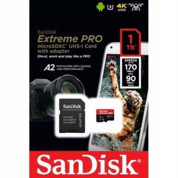 Новая карта microSD SanDisk Extreme Pro емкостью 1 ТБ, 200 МБ/с.