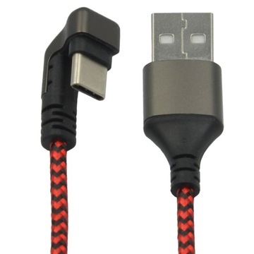 KABEL PRZEWÓD USB-A DO USB-C Z OPLOTEM WIREWAY WW331708 0.8m
