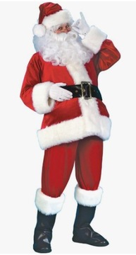 Профессиональный ВЕЛУРОВЫЙ КОСТЮМ САНТА МОРОЗА НА РОЖДЕСТВЕНСКИЙ САНТА МОРОЗ
