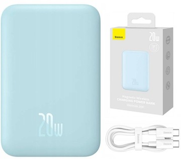 BASEUS POWER BANK BEZPRZEWODOWY MAGNETYCZNY 20W 6000mAh USB-C Z MagSafe