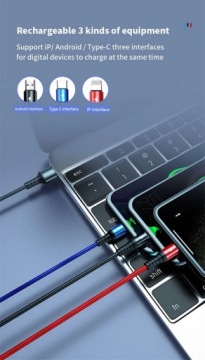 USB-КАБЕЛЬ 3В1 ЗАРЯДНОЕ УСТРОЙСТВО ДЛЯ IPHONE MICRO-USB USB-C 5A