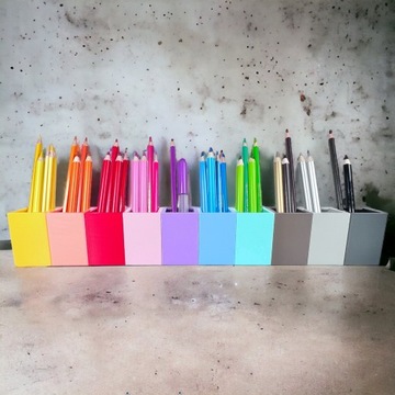 Sorter na kredki 8 kol Organizer na biurko piórnik Prezent na urodziny EKO
