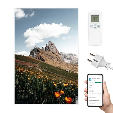 Panel grzewczy obraz na podczerwień IR 580W z nadrukiem + pilot WI-FI