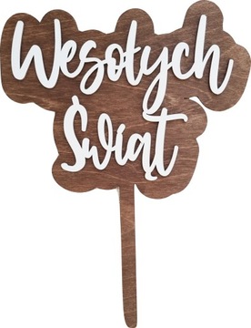 TABLICZKA WESOŁYCH ŚWIĄT DREWNIANA FOTO