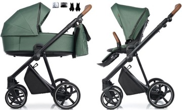 ROAN IVI WÓZEK DZIECIĘCY BOHO GREEN - ZESTAW 2W1