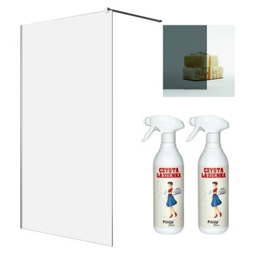 Kabina prysznicowa Walk-in prysznic 140 grafitowe + pianka czyszcząca PinUp