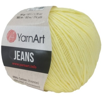 YARNART JEANS 67 пряжа светло-желтого цвета