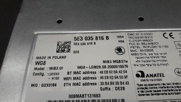 5E3035816B считыватель навигации Skoda Octavia IV