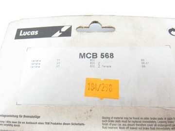 Тормозные колодки Lucas TRW MCB568 Yamaha XT 600
