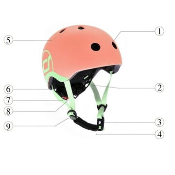 SCOOTANDRIDE Шлем XXS-S для детей 1-5 лет Персиковый