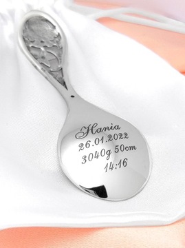 Серебряная ложка 925 пробы, подарок на крещение + ГРАВИРОВКА