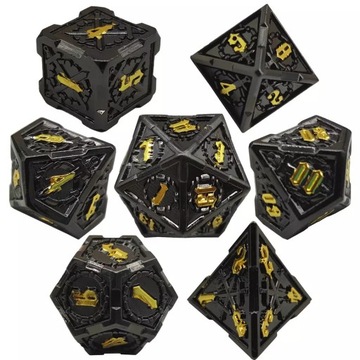 UPADŁY PALADYN ZESTAW 7 METALOWYCH KOŚCI RPG