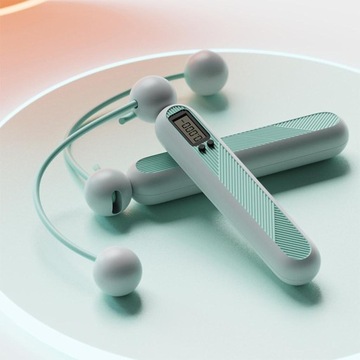 Утяжеленная скакалка с противоскользящими ручками, синяя