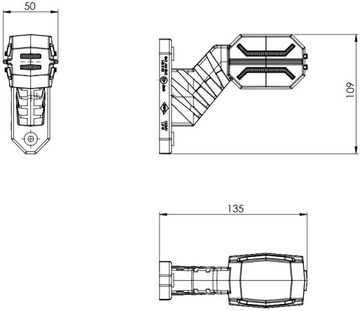 Габаритный фонарь НА СРЕДНЕЙ СТРЕЛЕ, КОМПЛЕКТ Л/П
