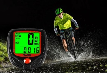 Водонепроницаемый ЖК-дисплей ВЕЛОСИПЕДНЫЙ СЧЕТЧИК СКОРОСТИ, ПРОБЕГ ЧАСЫ 14 ФУНКЦИЙ