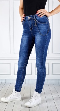 Spodnie Jeansy Damskie Jeansowe Skinny MODELUJĄCE