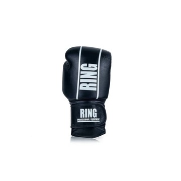 Черные кожаные боксерские перчатки для соревнований.