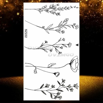 Маленькие фиолетовые татуировки листьев лаванды временные для женщин татуировки ключицы руки