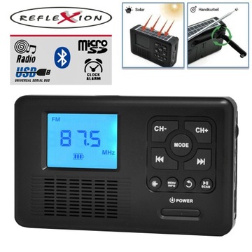 Radio Solarne Kempingowe FM BT USB latarka 2000mAh