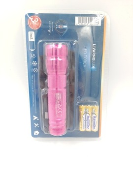 Mocna Latarka LED 3 Tryby Światła Livarno Lux różowa