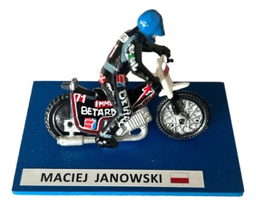 Figurka żużlowca Maciej Janowski niebieski kask