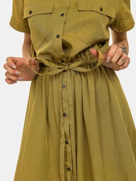 Modna stylowa sukienka damska koszulowa szmizjerka wiązana klasyczna M