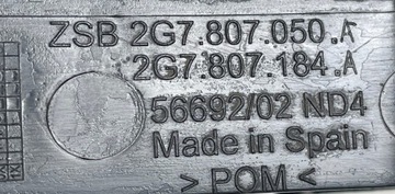 VW TAIGO VÝZTUHA PRAVÝ NÁRAZNÍKU PŘEDNÍ 2G7807184A