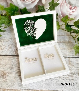 Pudełko na obrączki koperty wieszaki księga gości