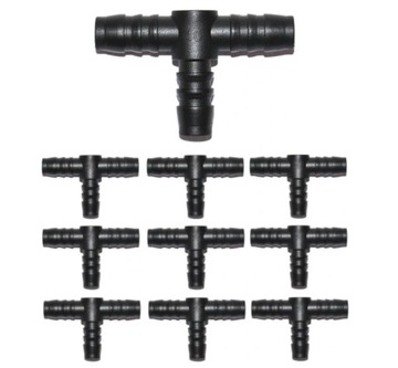 10X 9mm TRÓJNIK PLASTIKOWY UNIWERSALNY DO WĘŻY 9X9X9