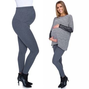 GRUBE LEGGINSY CIĄŻA DŁUGIE OCIEPLANE GETRY 3XL