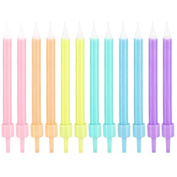 ŚWIECZKI URODZINOWE PASTELOWE mix 12szt