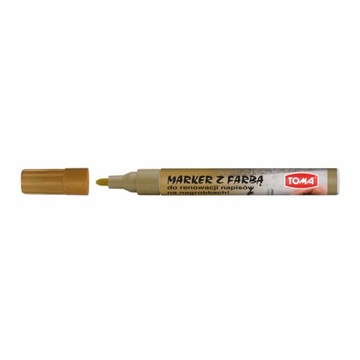 Marker do RENOWACJI nagrobków ZŁOTY wodoodporny|farba do nagrobków | TOMA|