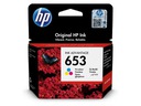 TUSZ DO DRUKARKI HP 653 KOLOR ORGINAŁ