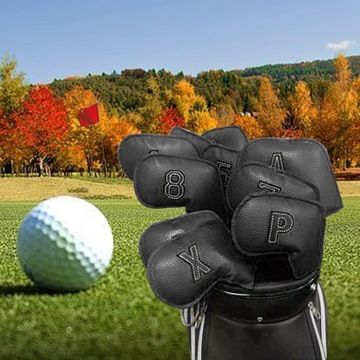 10 шт. в упаковке, железные головные уборы для гольфа с вышитым номером, аксессуары для гольфа, черный цвет