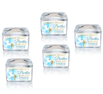 5 шт.Подсвечник Крещение Спасибо Свеча