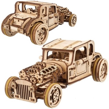 Hot Rod Model drewniany do składania jeżdzący
